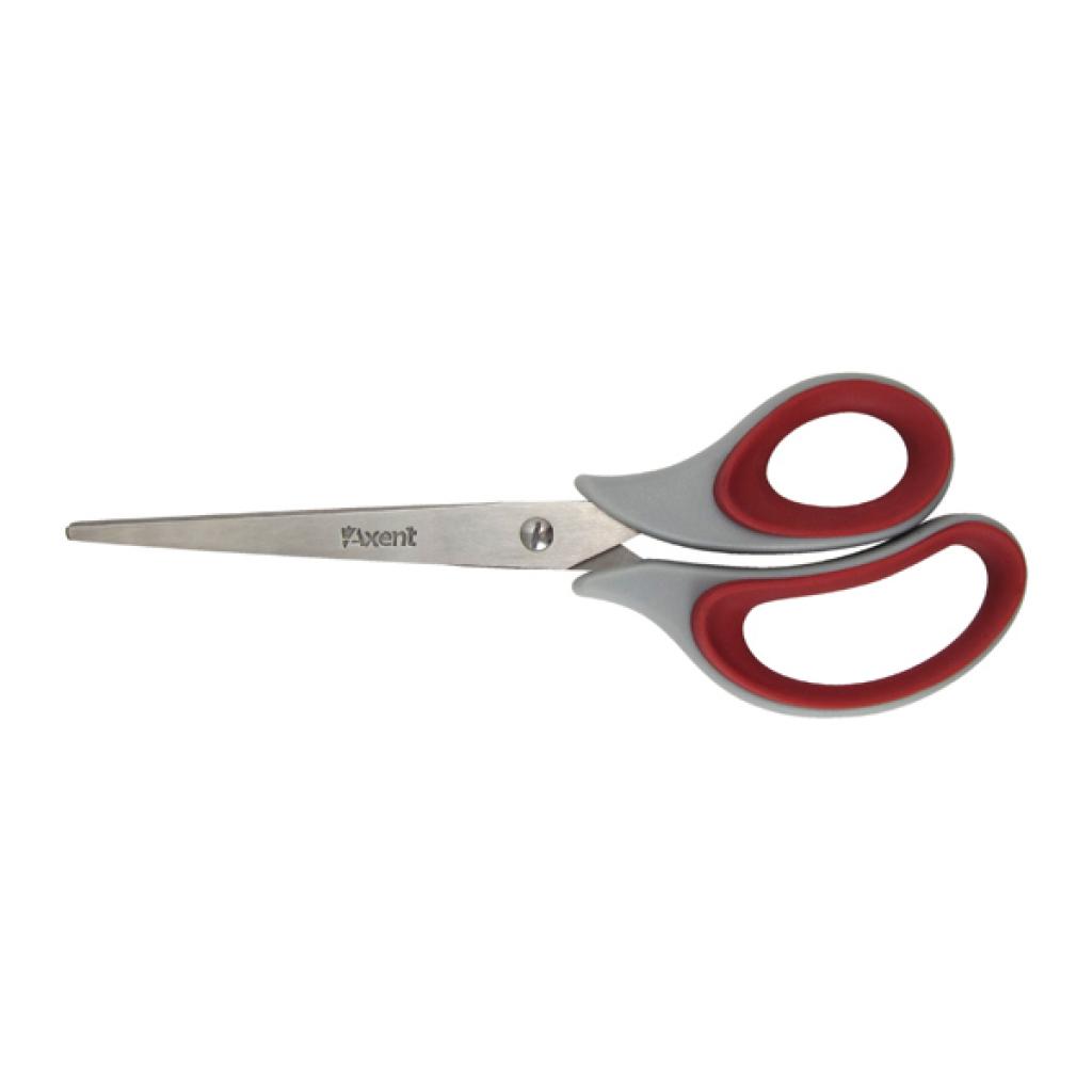 Ножиці Axent Duoton Soft, 21 см, gray-red (6102-06-А) - зображення 1