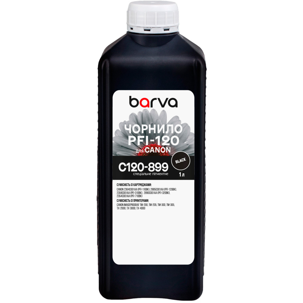 Чорнило Barva Canon PFI-120/710 1л BK pigmented (C120-899) - зображення 1