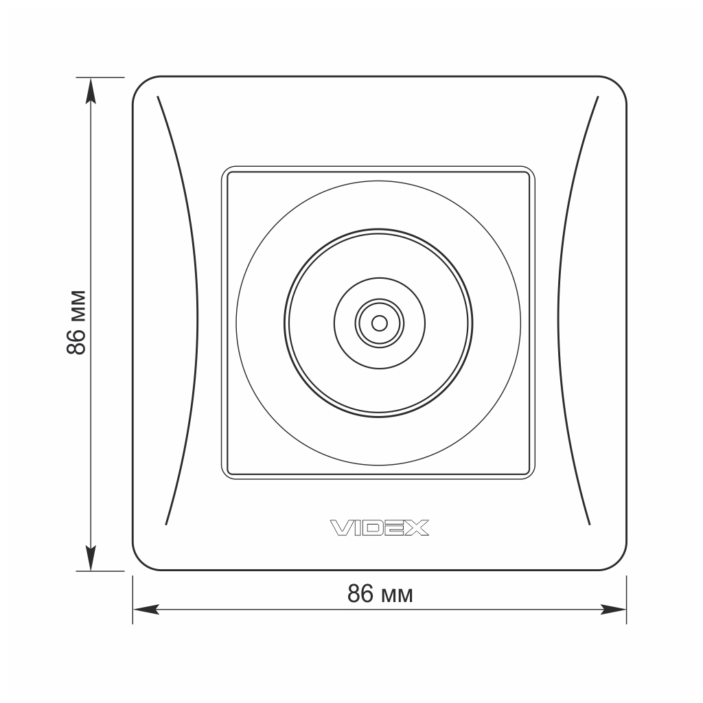 ТВ розетка Videx BINERA TV одинарна кремо (VF-BNSK1TVME-CR) - изображение 5