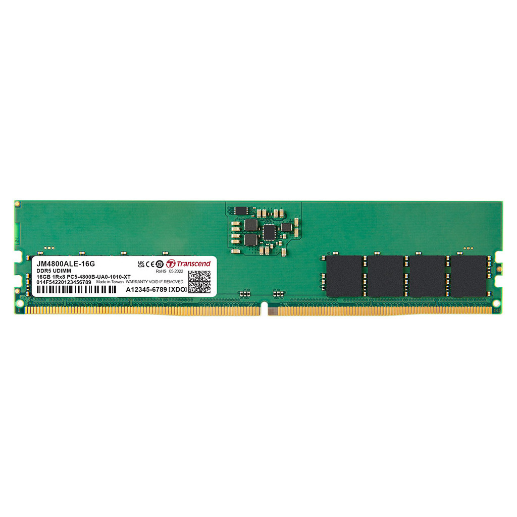 Модуль пам'яті для комп'ютера DDR5 16GB 4800 MHz Transcend (JM4800ALE-16G) - зображення 1
