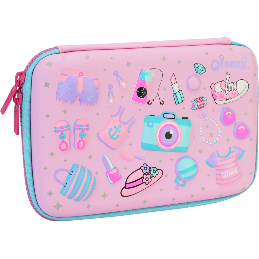 Пенал Cool For School з тисненням 1 відділення Рожевий (QT-5681-Pink) - зображення 1