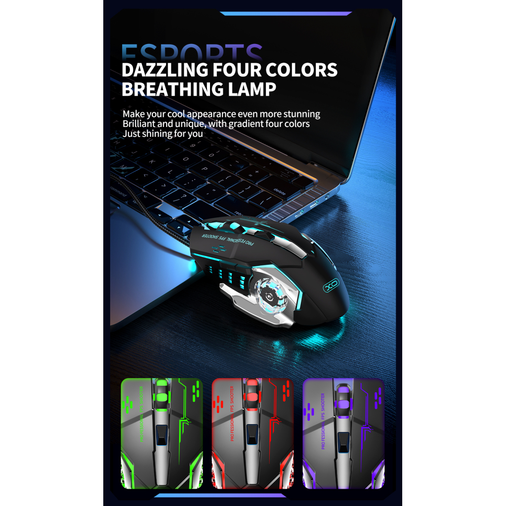 Мишка XO M10 Wireless Black/Silver (M10 Black+Silver) - зображення 11