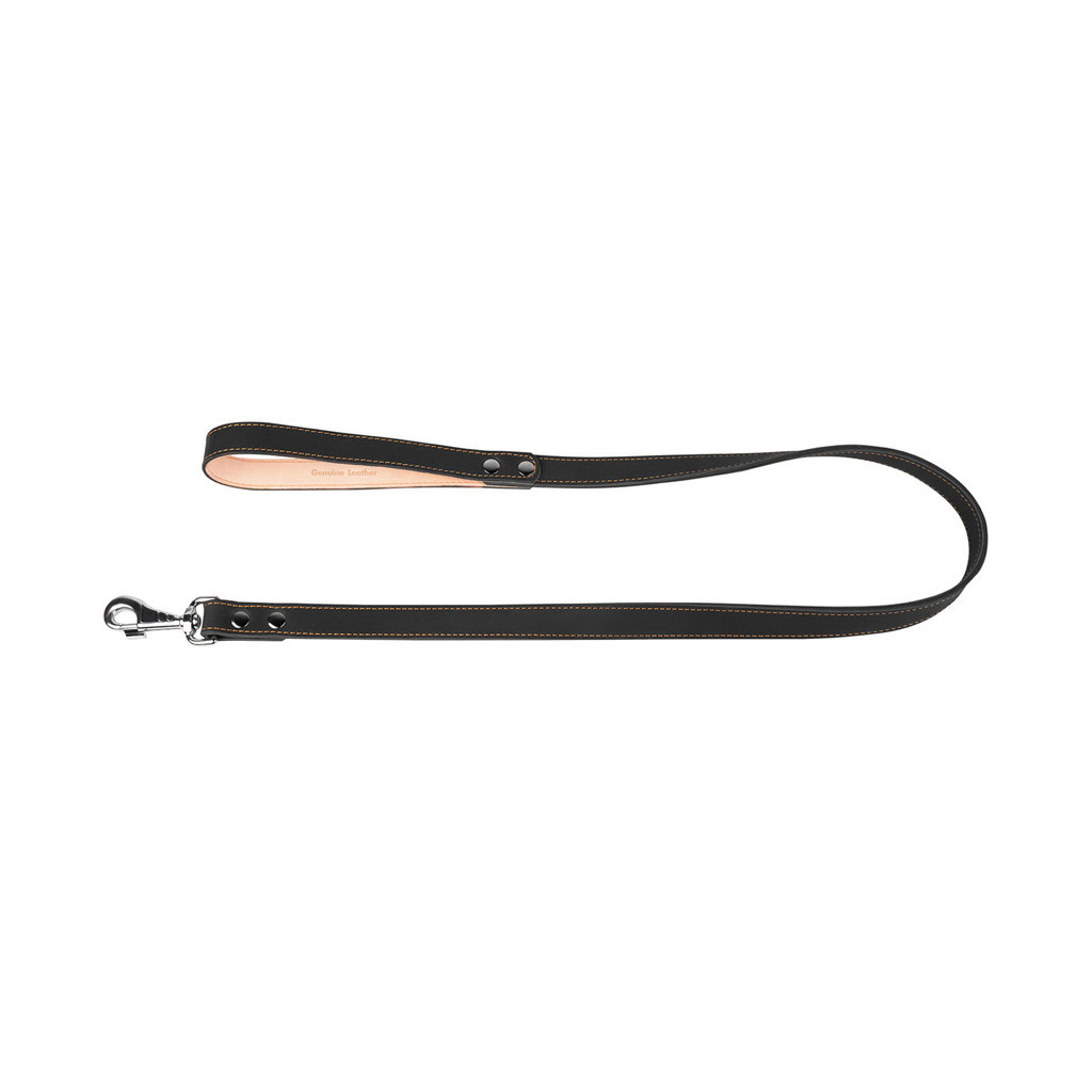 Повідець для собак Collar подвійний з прошивкою Ш 25 мм Д 122 см чорний (04821) - изображение 2