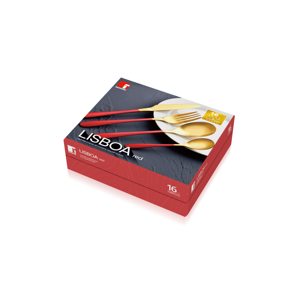 Набір столових приборів Bergner Lisboa red 16 предметів (BG-45148-RD) - зображення 2