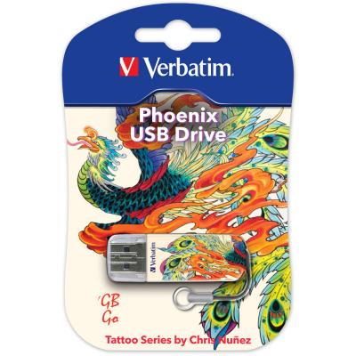 USB флеш накопичувач Verbatim 16GB Store n Go Mini TATTOO EDITION PHOENIX USB 2.0 (49887) - зображення 2