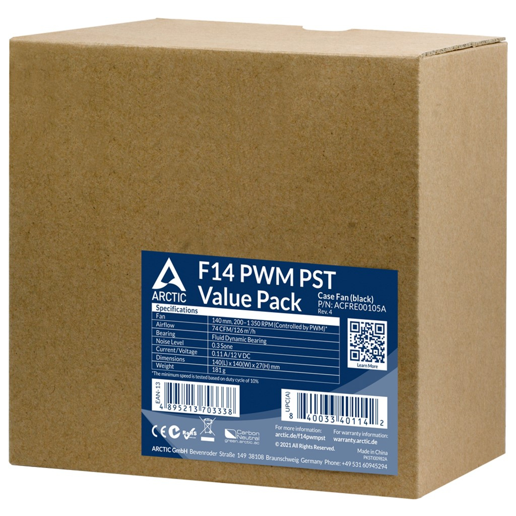 Кулер до корпусу Arctic F14 PWM PST (ACFRE00105A) - зображення 6