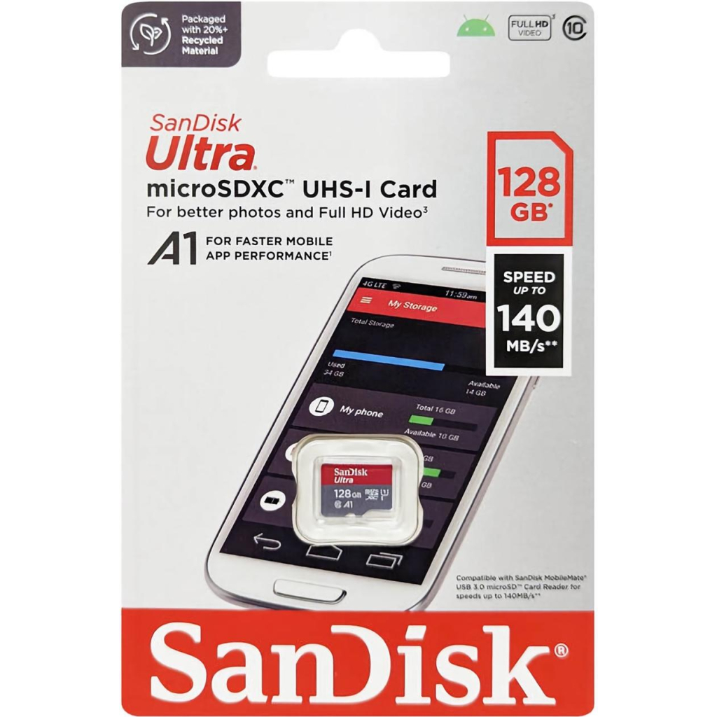 Карта пам'яті SanDisk 128GB microSD class 10 UHS-I A1 Ultra (SDSQUAB-128G-GN6MN) - зображення 2