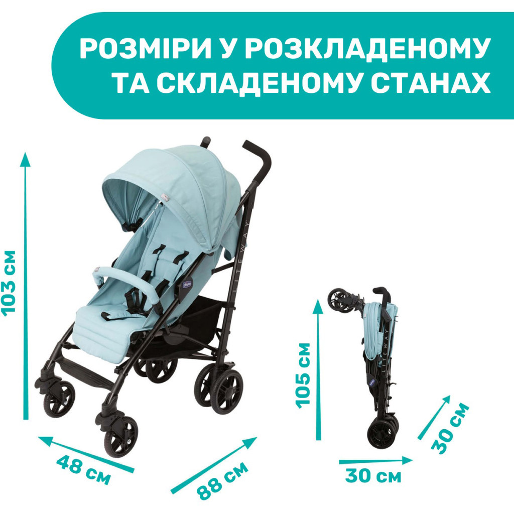 Коляска Chicco Liteway 4 Блакитна (79892.13) - зображення 3