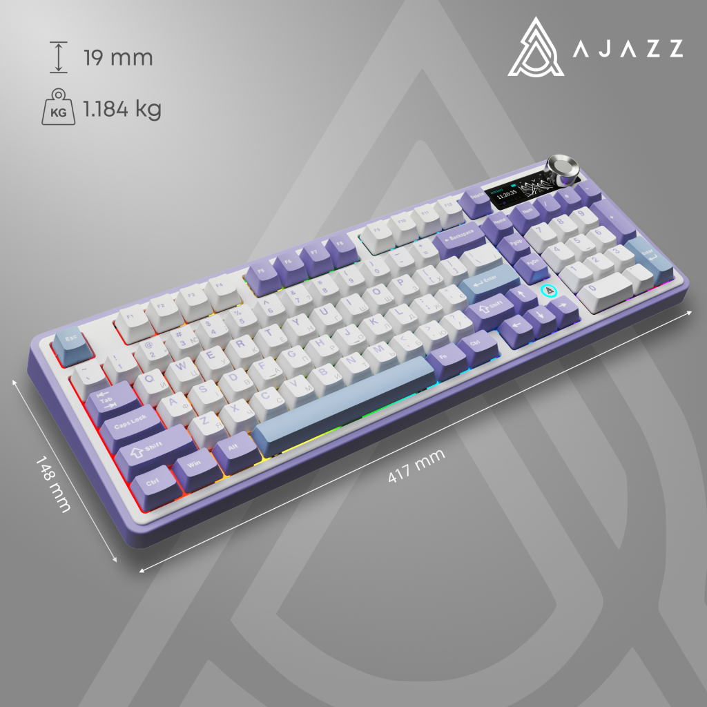 Клавіатура Ajazz AK980 V2 Gift Switch V2 Wireless/Bluetooth/USB UA White/Blue (AK980-V2-G-PWB) - изображение 16