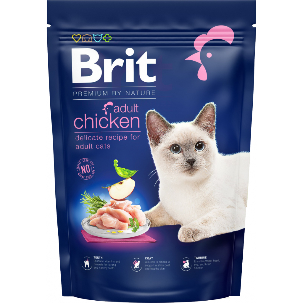 Сухий корм для кішок Brit Premium by Nature Cat Adult Chicken 800 г (8595602553044) - зображення 1