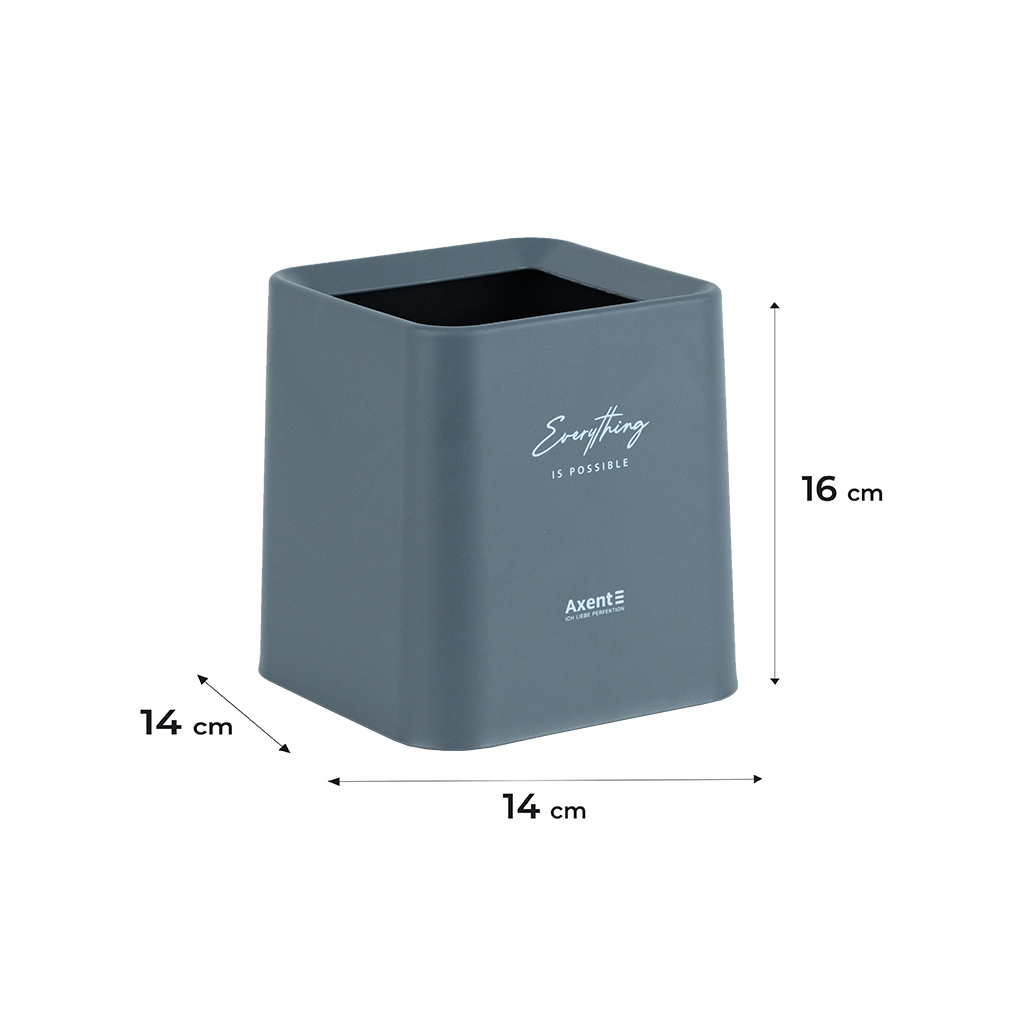 Кошик для паперів Axent Настільний контейнер для сміття, квадратний, сірий (2132-03-A) - зображення 3