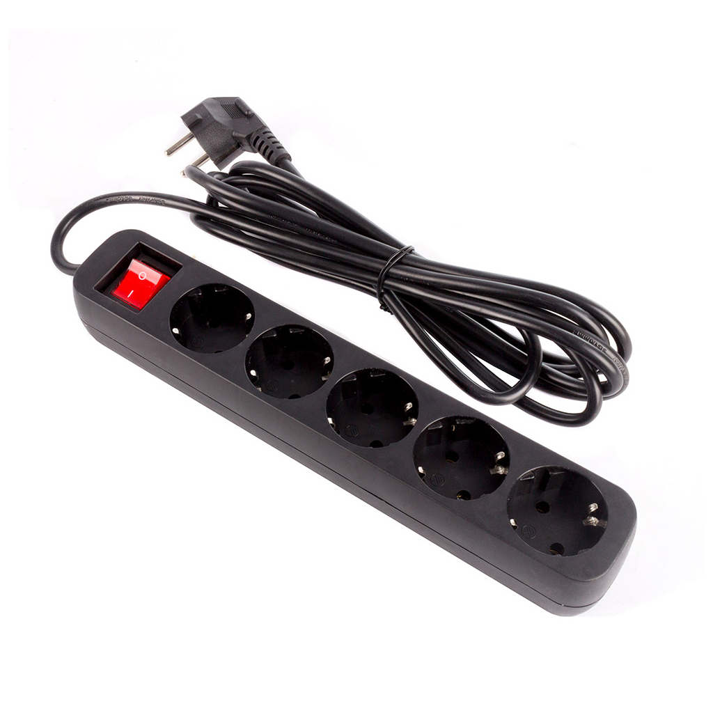 Мережевий фільтр живлення ColorWay CW-PSEA52BK, 5 розеток/ 2M black (CW-PSEA52BK) - зображення 4