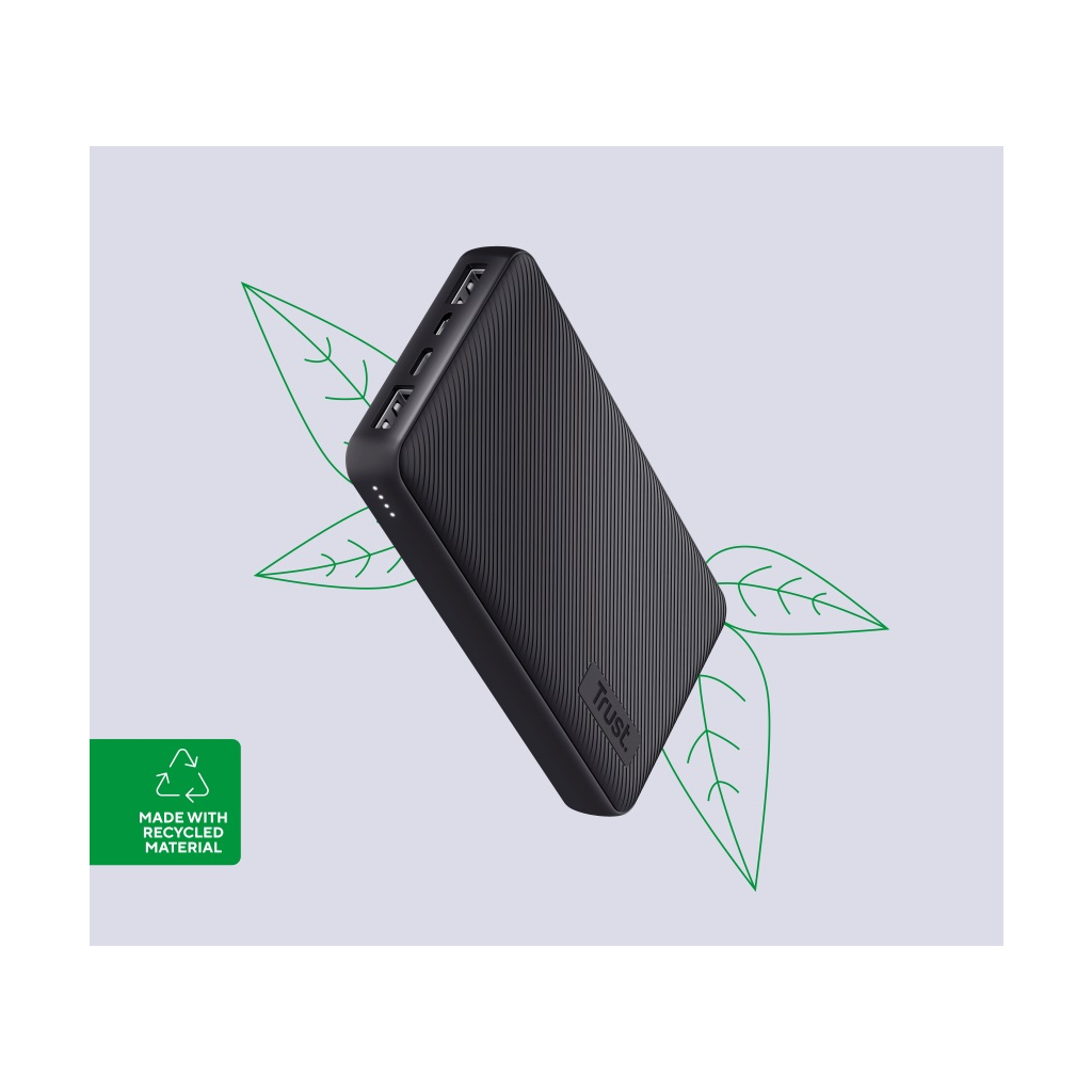 Батарея універсальна Trust 15000mAh Primo ECO, 2хUSB-A/USB-C, 15W, black (24677_TRUST) - зображення 2