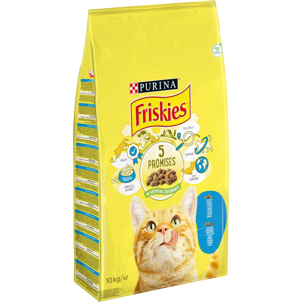 Сухий корм для кішок Purina Friskies зі смаком лосося й овочів 10 кг (5997204515469) - зображення 1