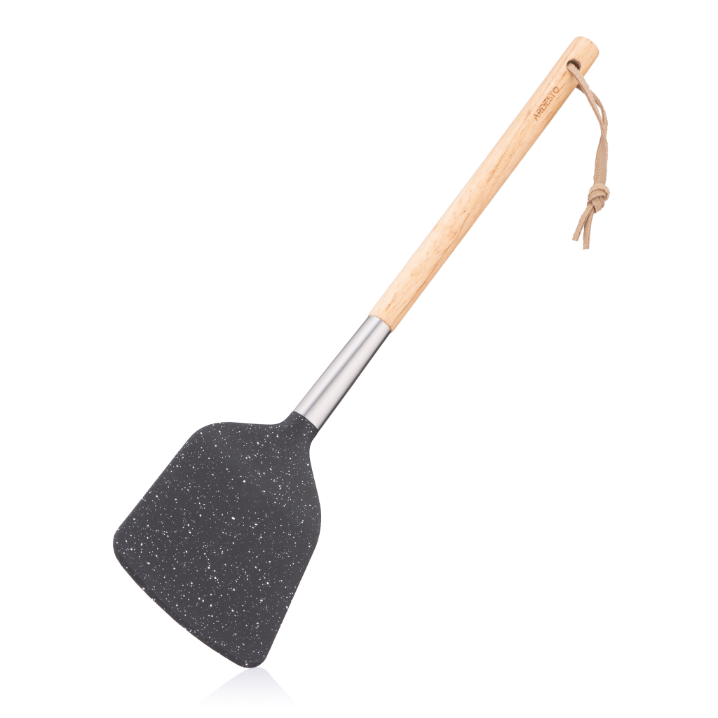 Лопатка кухонна Ardesto Midori, 34.8см, нейлон, дерево, нержавіюча сталь, чорна (AR1301BP) - зображення 1