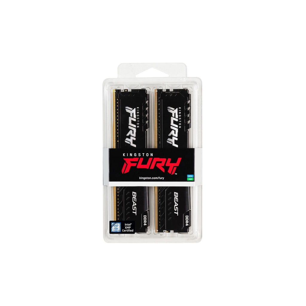 Модуль пам'яті для комп'ютера DDR4 16GB (2x8GB) 3200 MHz Black Kingston Fury (ex.HyperX) (KF432C16BBK2/16WP) - изображение 6