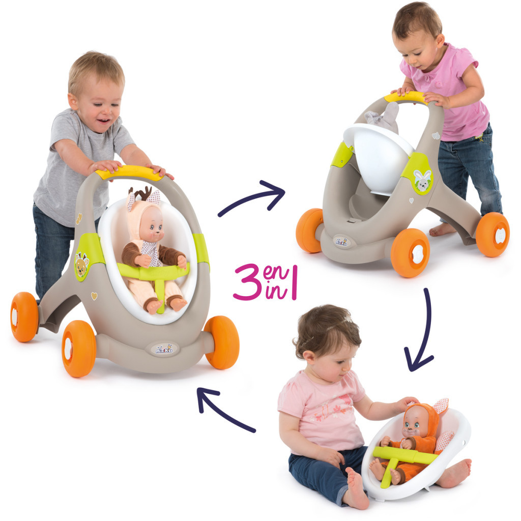 Коляска для ляльок Smoby Mini Kiss 3в1 Веселі тварини (210206) - зображення 11