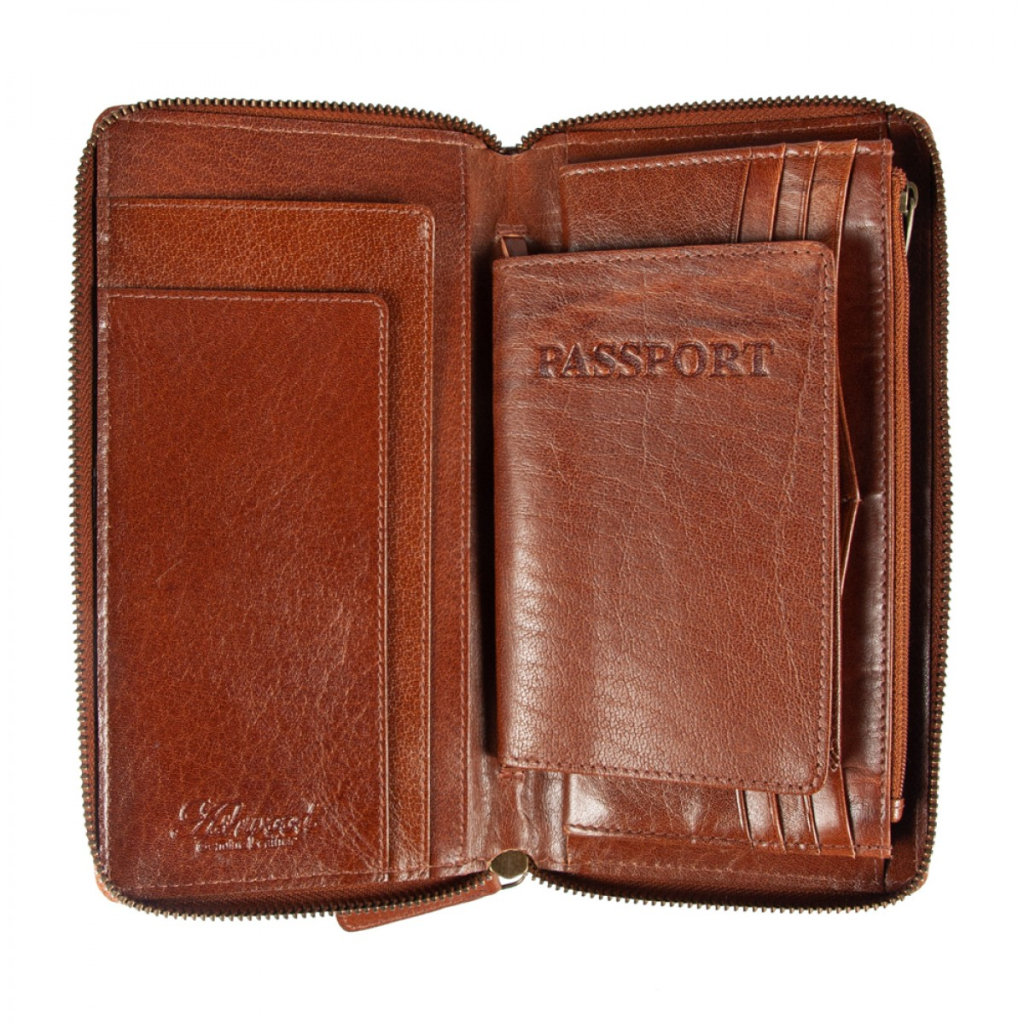 Портмоне Ashwood Дорожнє TW01 Chestnut (TW01 CHESTNUT) - изображение 3