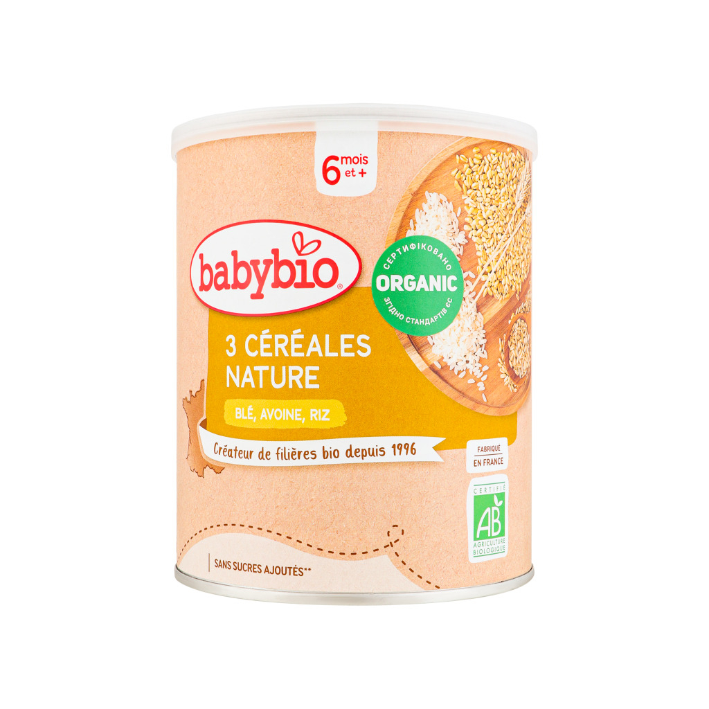 Дитяча каша BabyBio Органічна Злакова з пшеницею, вівсом та рисом +6 міс. 220 гр (3288131500188) - зображення 1
