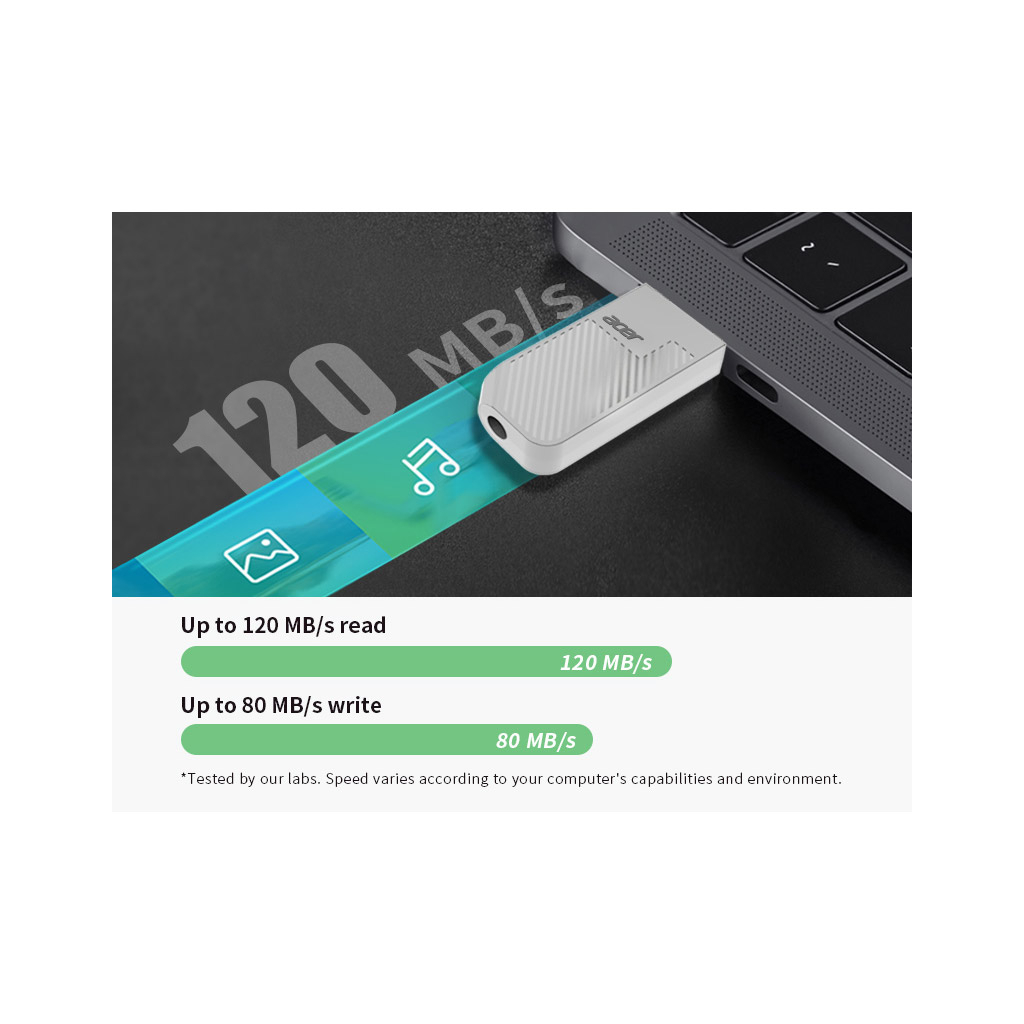 USB флеш накопичувач Acer 32GB UP300 Black USB 3.2 (BL.9BWWA.525) - зображення 5