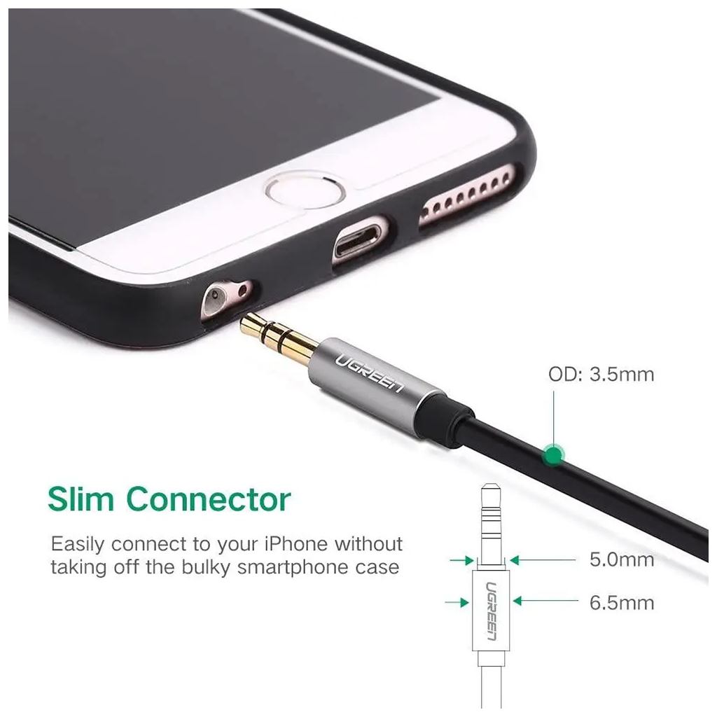 Кабель мультимедійний 3.5mm M to 3.5mm M 2.0m AV119 black Ugreen (10735) - picture 5