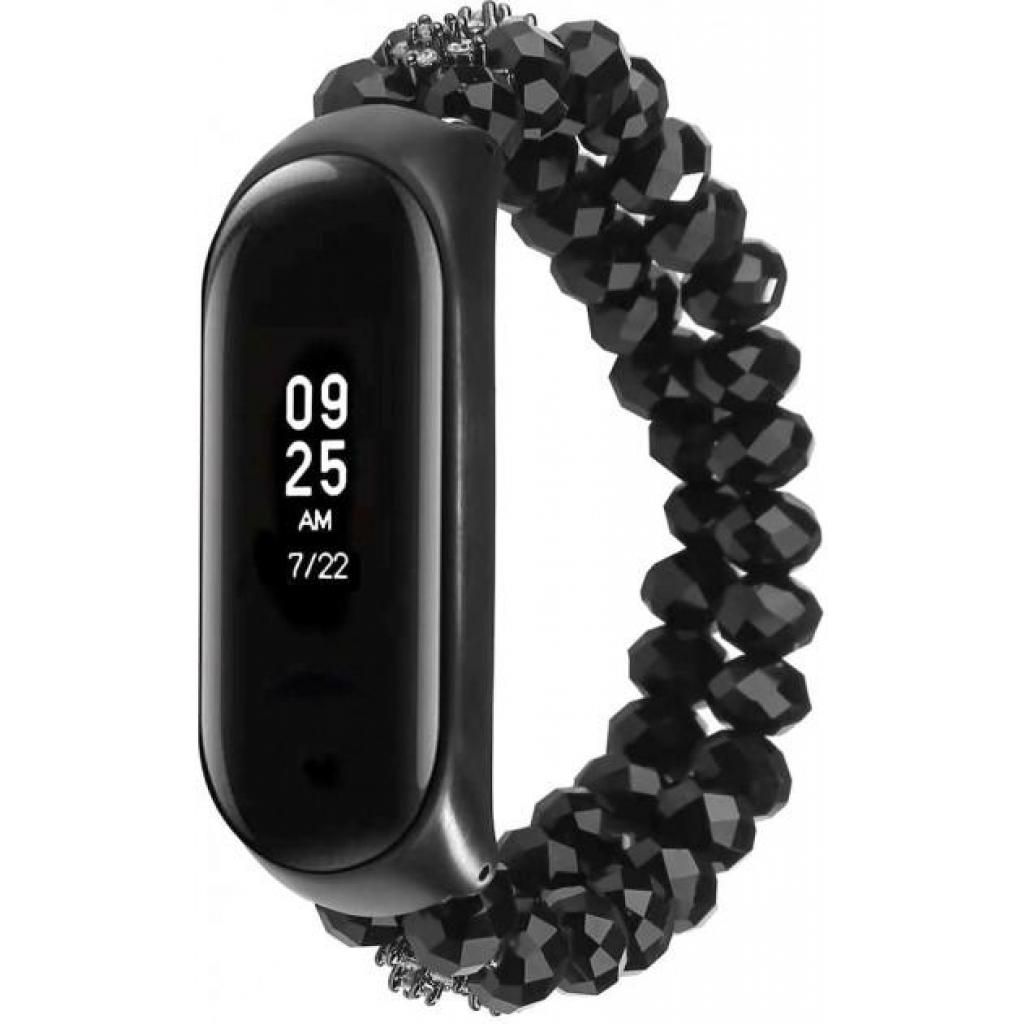 Ремінець до фітнес браслета XoKo Decorative для Xiaomi Mi Band 3/4 Black (XK-XM-NG-Black) - зображення 1