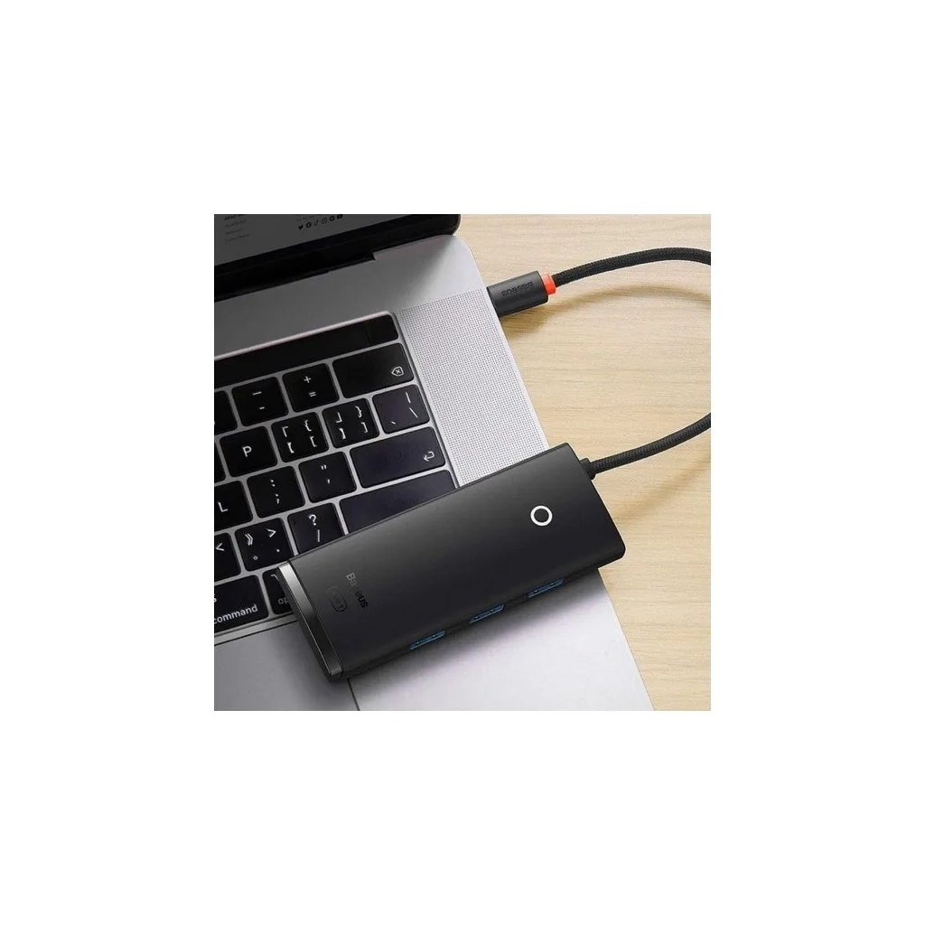 Концентратор Baseus USB 3.0 to 4xUSB 3.0 0.25m black (WKQX030001) - зображення 4