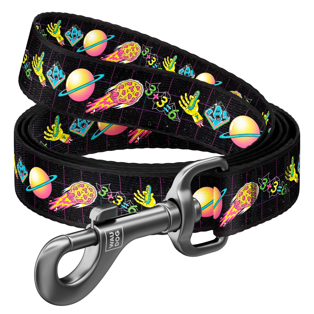 Повідок для собак WAUDOG Nylon "Рік та Морті 3" L-XXL Ш 25 мм (4925-0282) - зображення 1