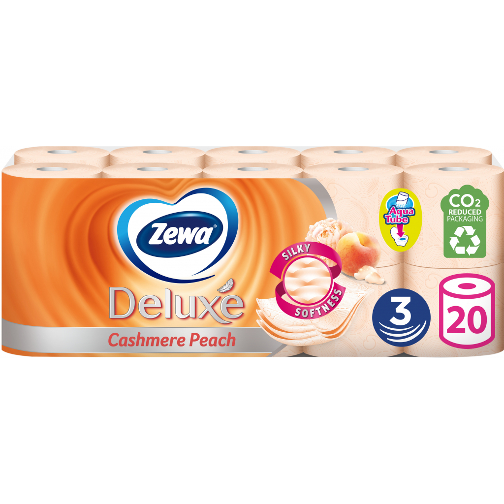 Туалетний папір Zewa Deluxe Персик 3 шари 20 рулонів (7322540556117) - зображення 1