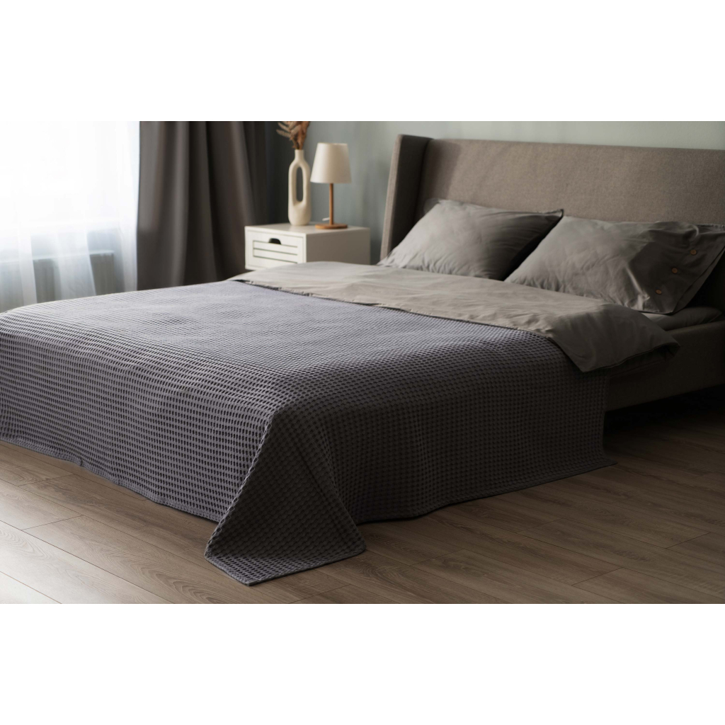 Плед Ardesto Pique 100% бавовна сірий 220х230 см (ART0822PG) - зображення 2