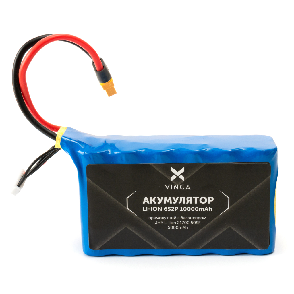 Акумуляторний блок Vinga Li-ion 6S2P 10000mAh з балансиром (JHY Li-Ion 21700 5000mAh) (V6S2P-5000) - изображение 1