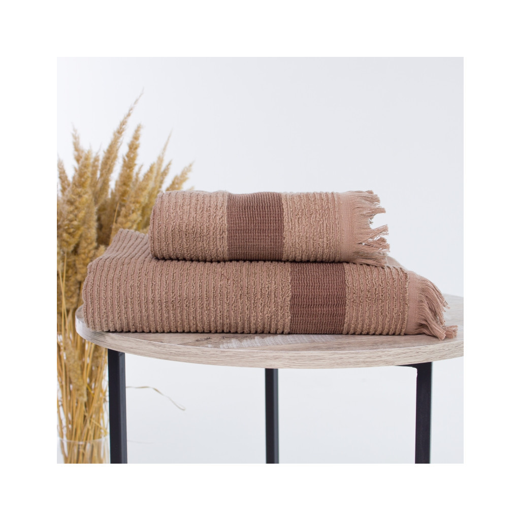 Рушник MirSon Набір лазневих 106 Elite Luxury Coffee 2 шт (2200005613306) - зображення 1