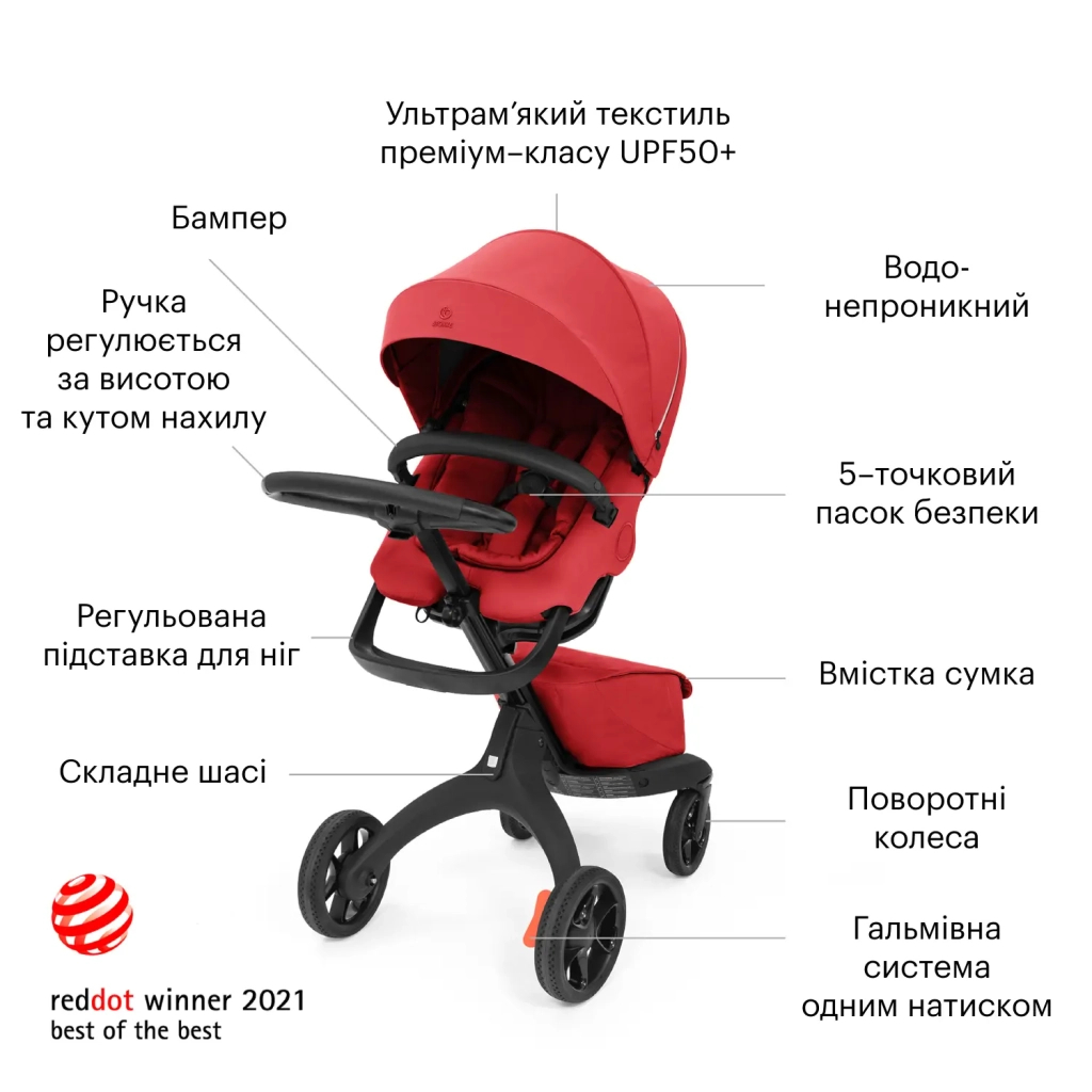Коляска Stokke Xplory X Ruby Red (571404) - зображення 9