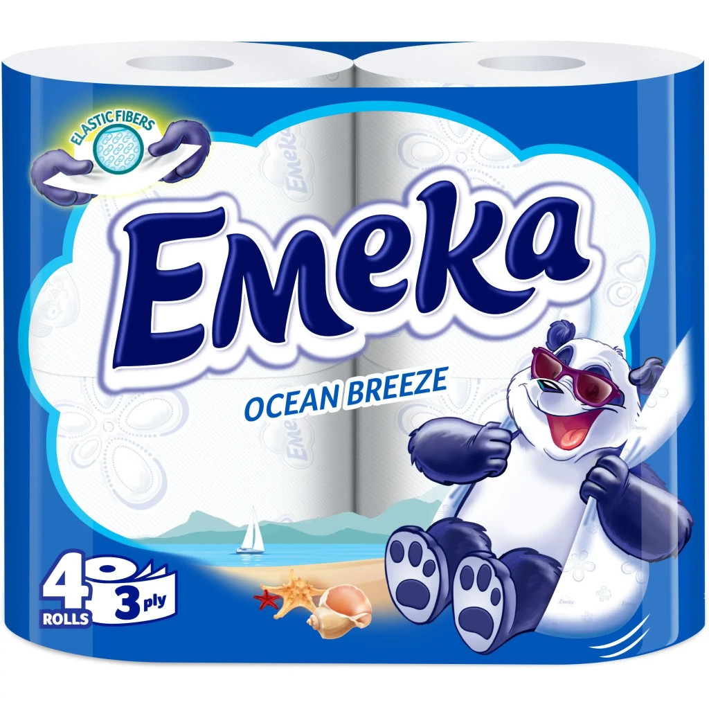 Туалетний папір Emeka Ocean Breeze 3 шари 4 рулони (3800024026515) - зображення 1