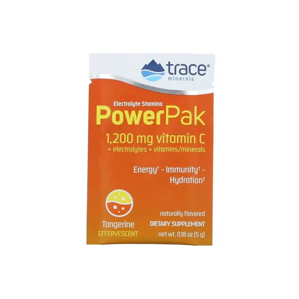 Вітамінно-мінеральний комплекс Trace Minerals Електроліти, смак мандарину, Electrolyte Stamina PowerPak, 30 пакето (TMR-00349) - зображення 3