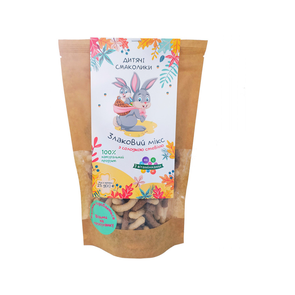 Дитяче печиво Дитячі Смаколики Злаковий мікс з солодкою стевією і вітамінами 25 г (1181034) - изображение 1