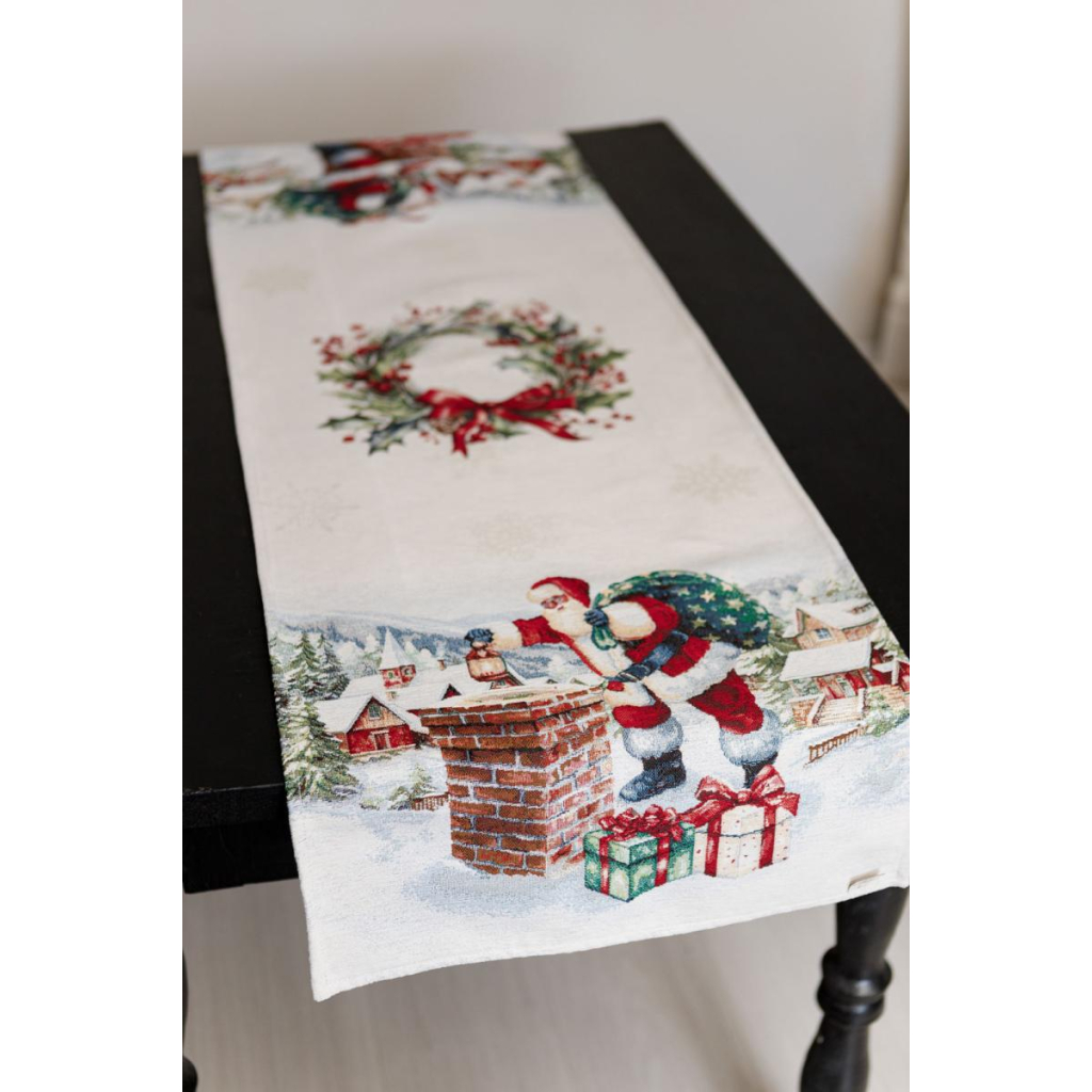 Доріжка на стіл Прованс гобеленова з велюром Снігова зима 35х100 см (036438) - изображение 1