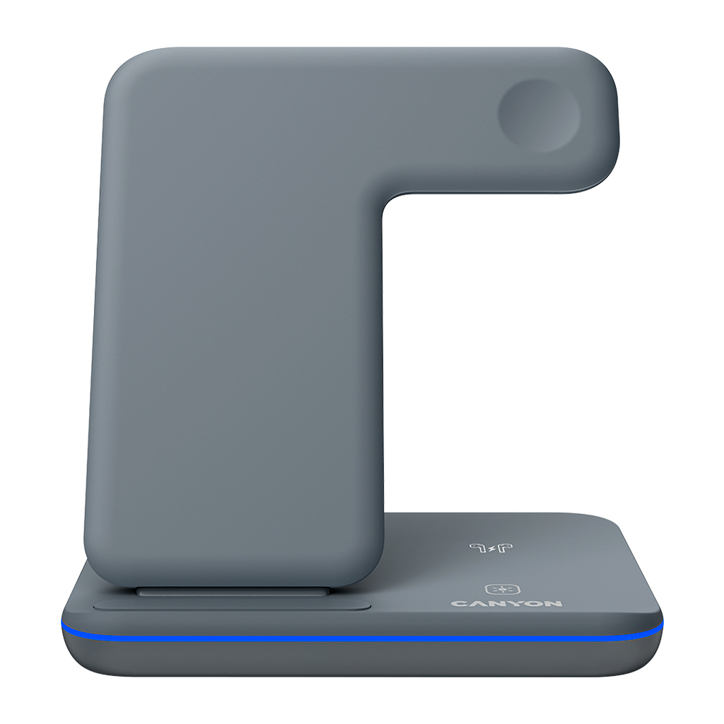 Зарядний пристрій Canyon WS-303, 3in1 Wireless Dark Grey (CNS-WCS303DG) - зображення 1