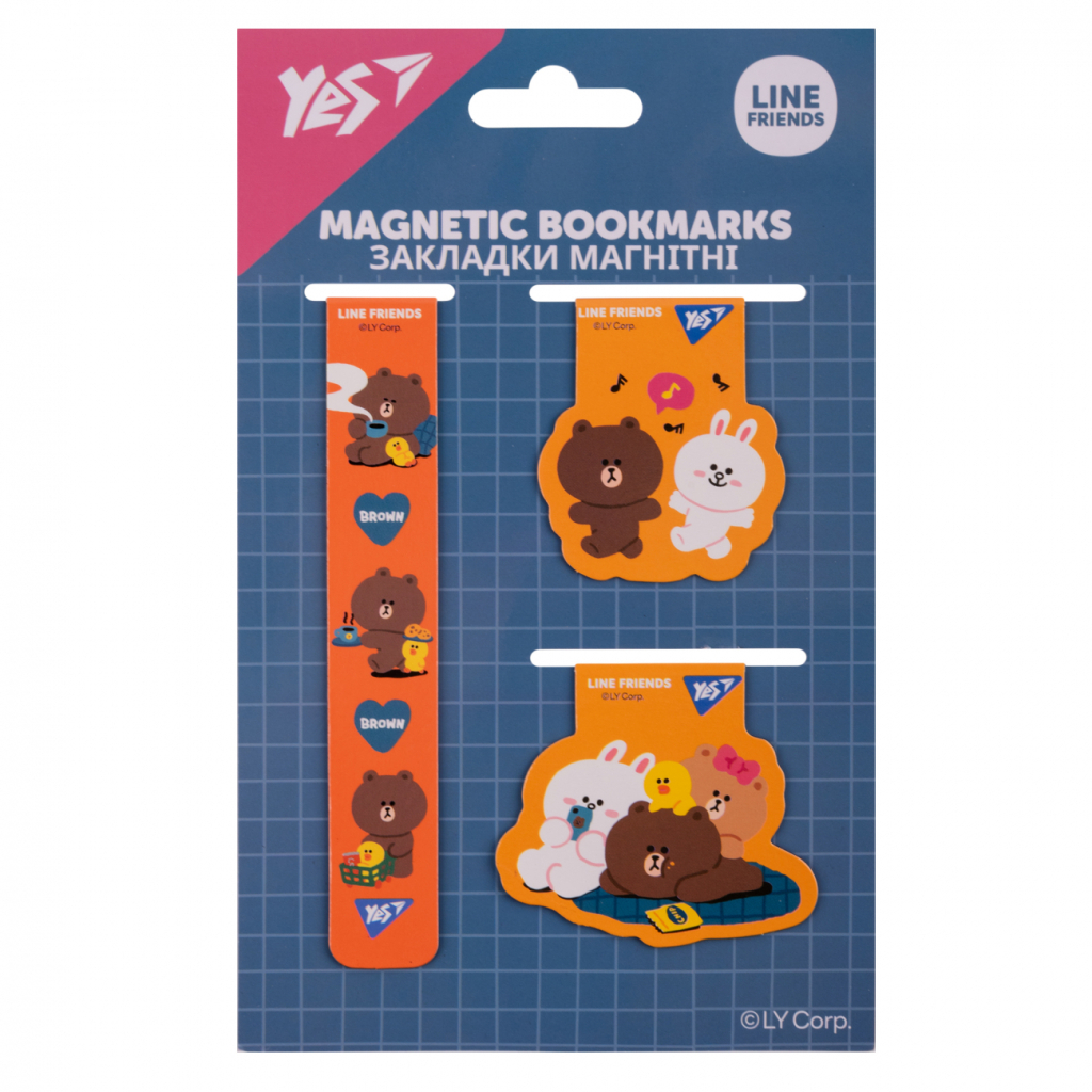 Закладки для книг Yes магнітні Line Friends 3 шт (708357) - зображення 2