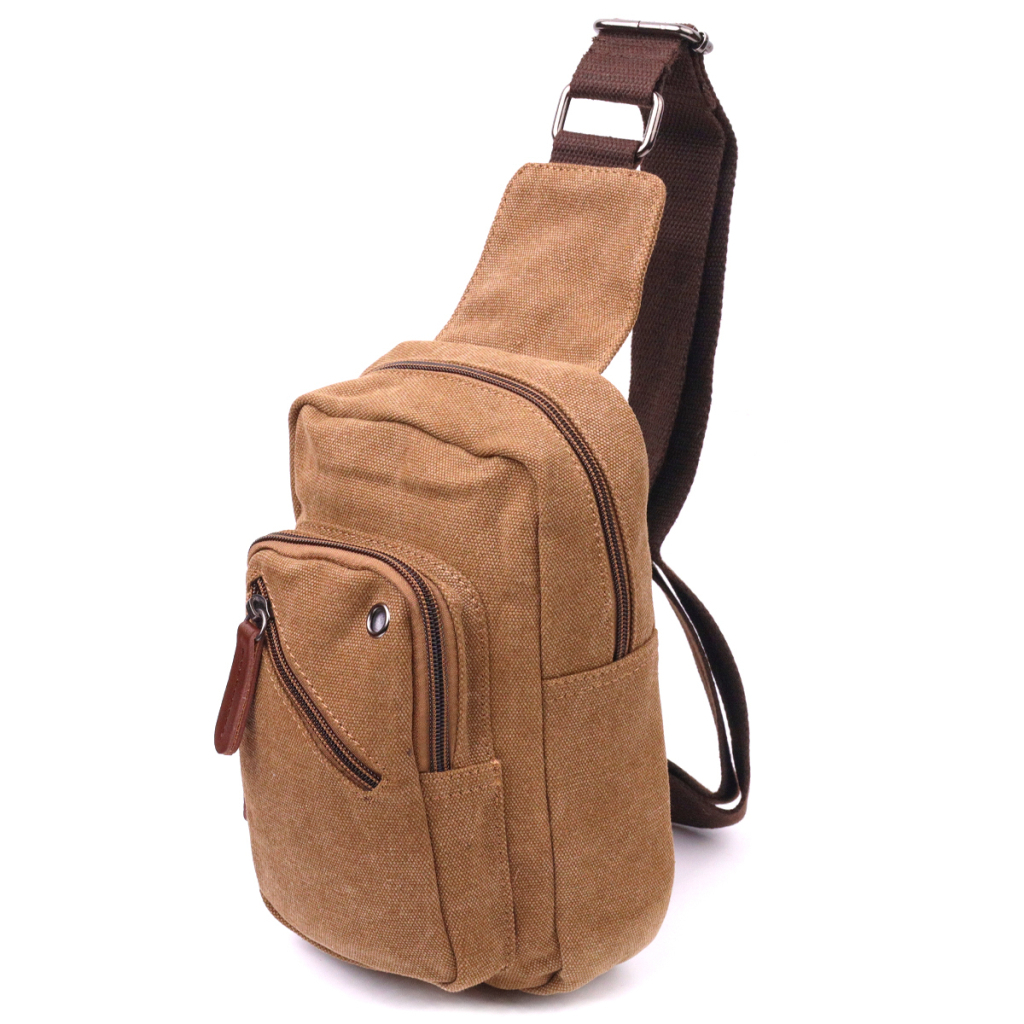 Сумка Vintage Чоловіча через плече текстильна Коричнева (21230) - зображення 1