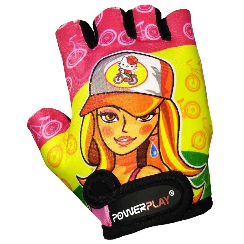 Велорукавиці PowerPlay Children 5473 Barbie Yellow/Pink S (5473Barbie_S_Yellow) - зображення 2