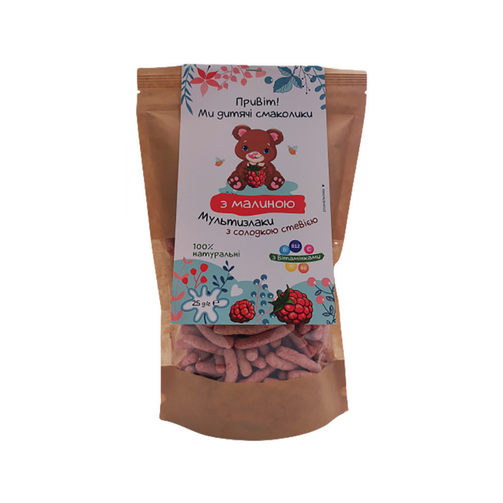Дитяче печиво Дитячі Смаколики Палички неглазуровані Мультизлаки з чіа, малиною та солодкою стевією 25 г (1181038) - изображение 1