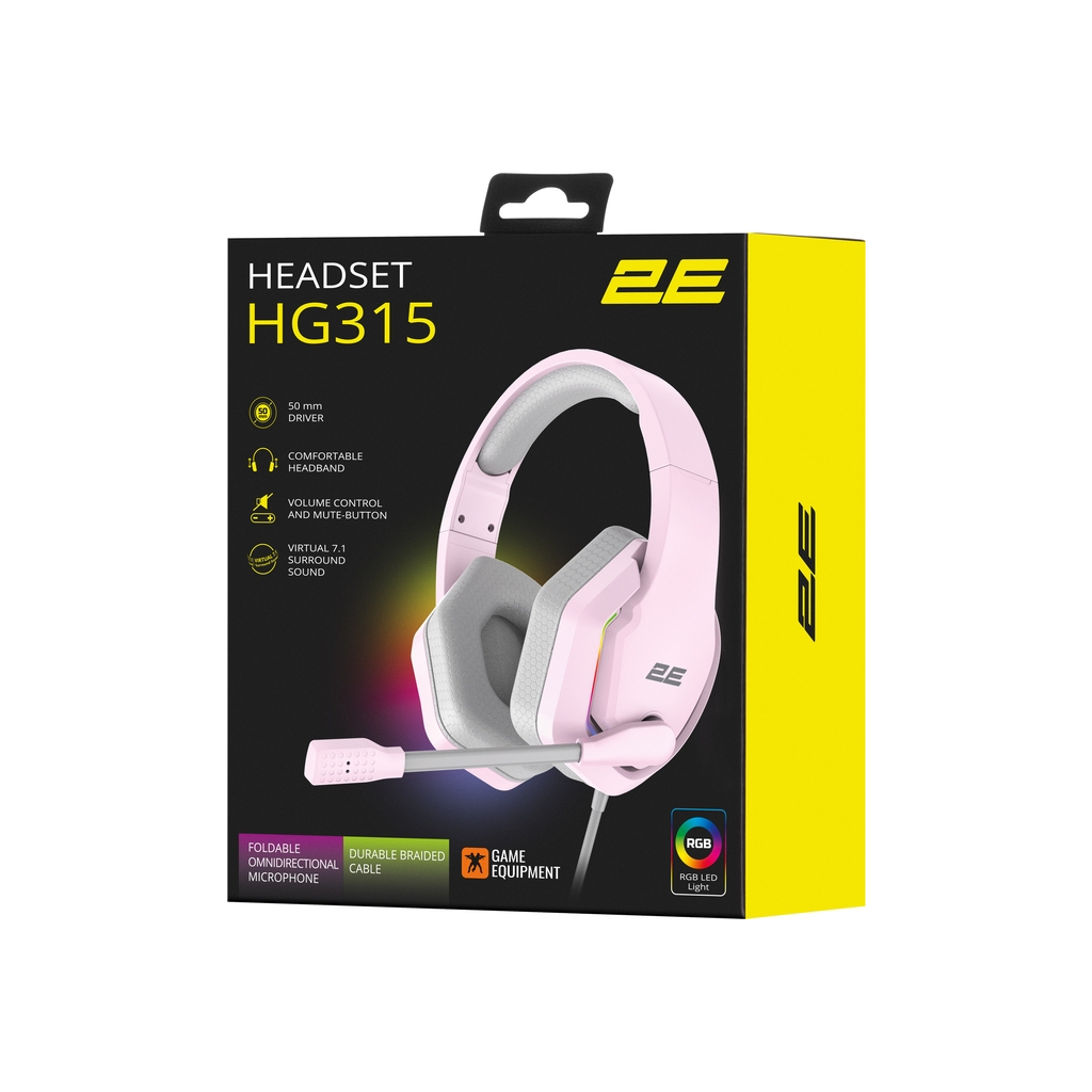 Навушники 2E Gaming HG315 RGB USB 7.1 Pink (2E-HG315PK-7.1) - зображення 9
