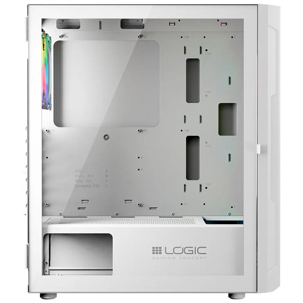 Корпус Logic concept ARAMIS MESH+GLASS ARGB fans 4x120mm WHITE (AT-ARAMIS-20-0000000-0002) - зображення 6