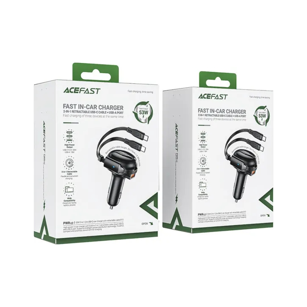 Зарядний пристрій Acefast 3xUSB 53W (2xUSB-C+USB-A) + cable USB-C 2in1 B13 (6974316282921) - зображення 5