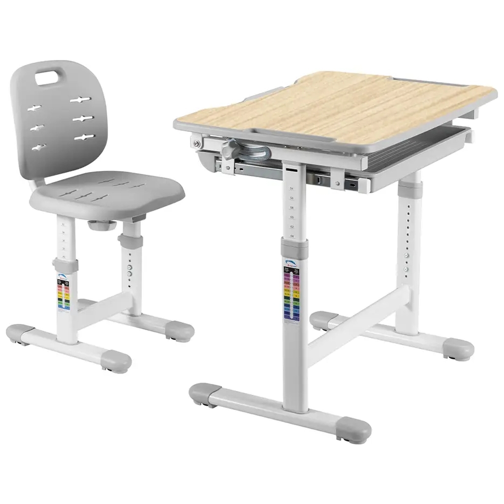 Парта зі стільцем FunDesk Piccolino III Grey-w - зображення 2