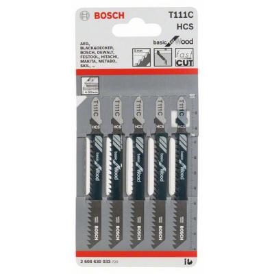 Полотно Bosch T111 С, HC, 5 шт, к электролобзику (2.608.630.033) - зображення 2
