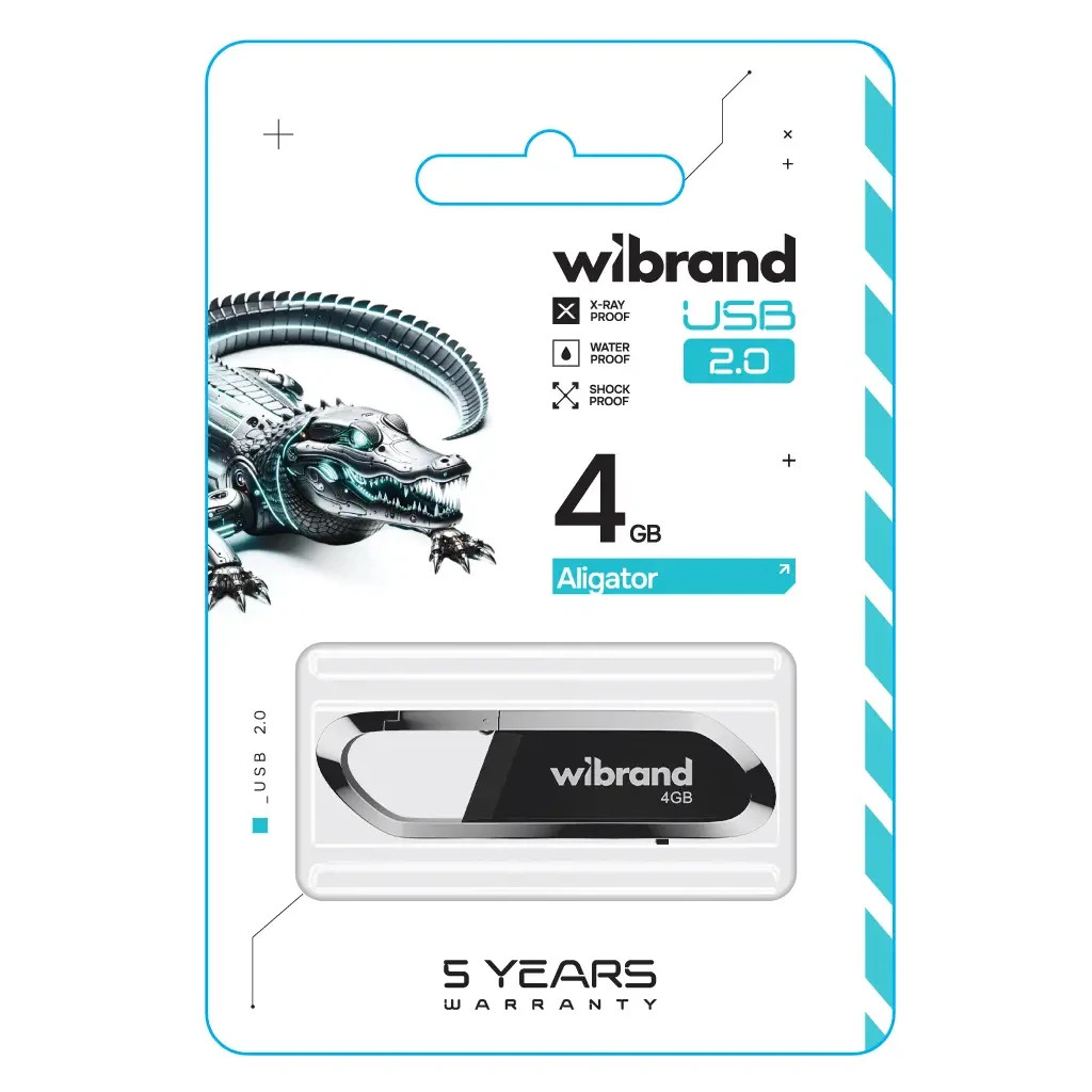 USB флеш накопичувач Wibrand 4GB Aligator Black USB 2.0 (WI2.0/AL4U7B) - зображення 2