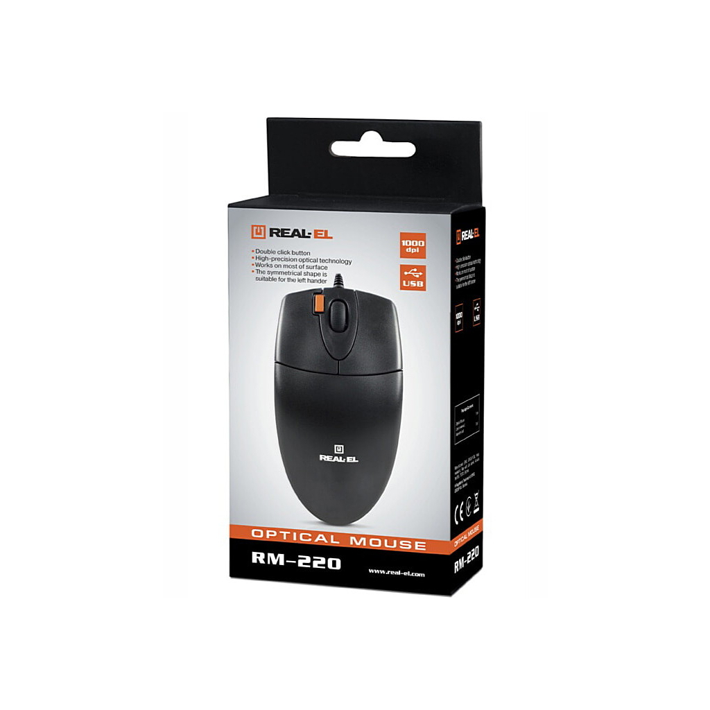 Мишка REAL-EL RM-220 Black - зображення 8