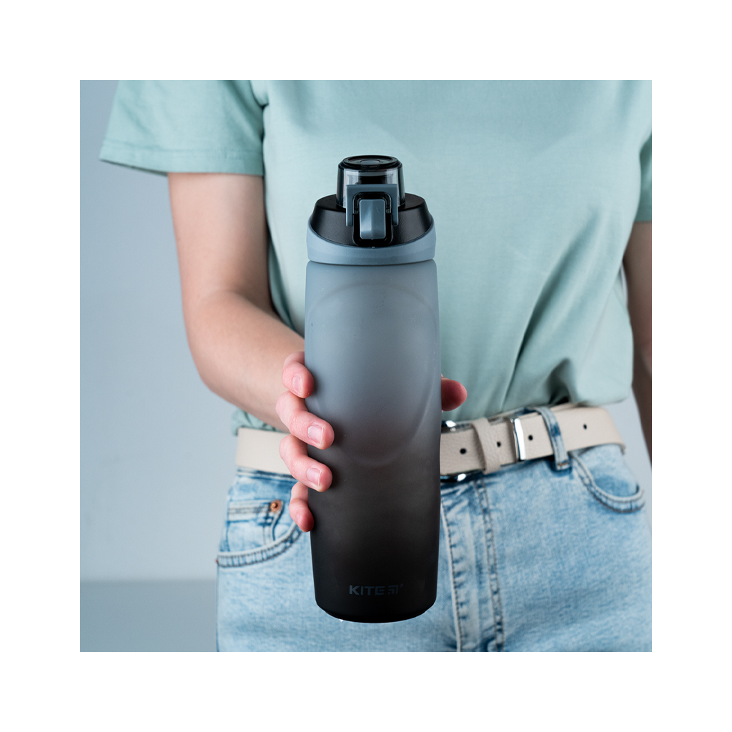 Поїльник-непроливайка Kite 760 мл, сіро-чорна (K24-1200-1) - зображення 4